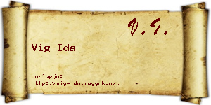 Vig Ida névjegykártya